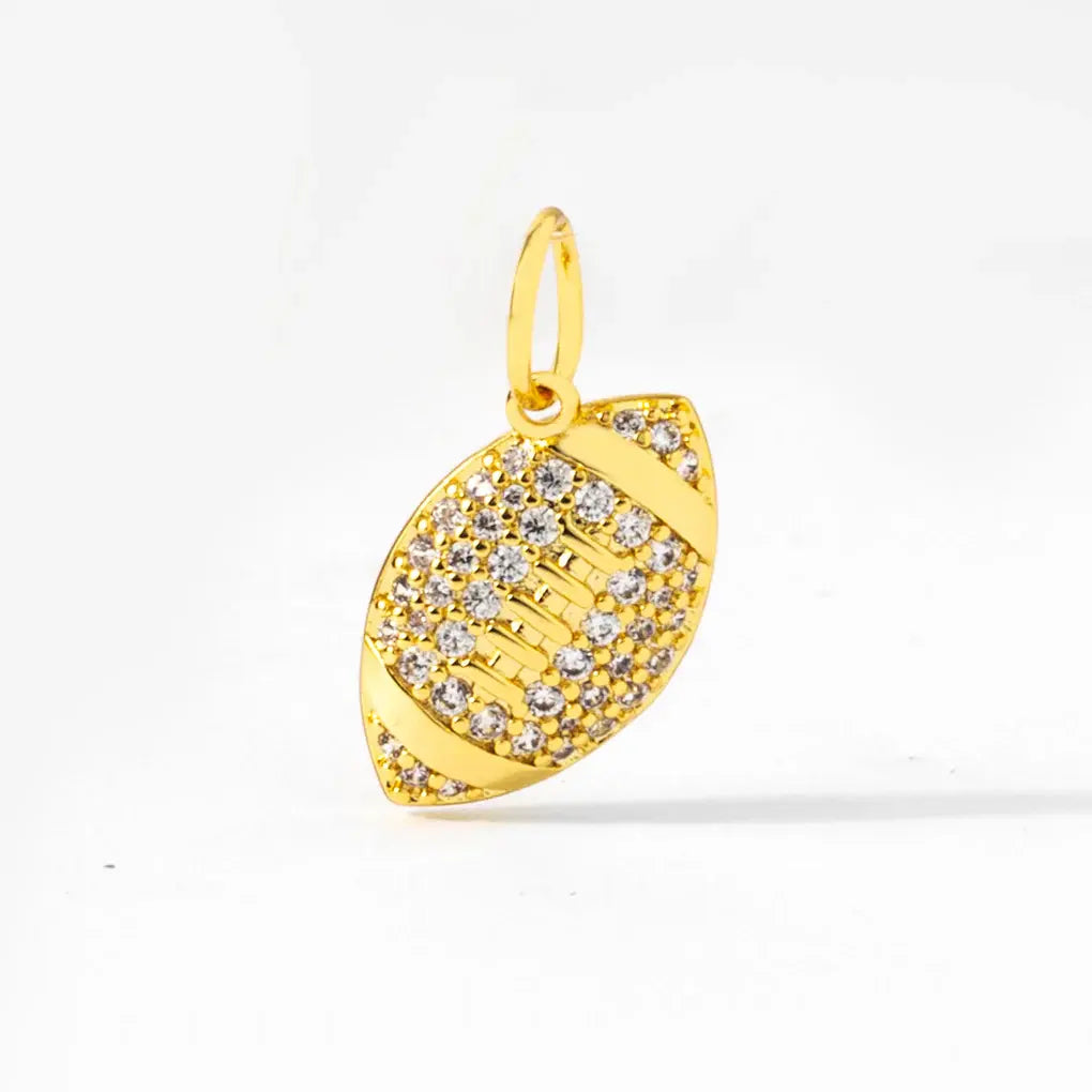 Pave Football Charm Pendant