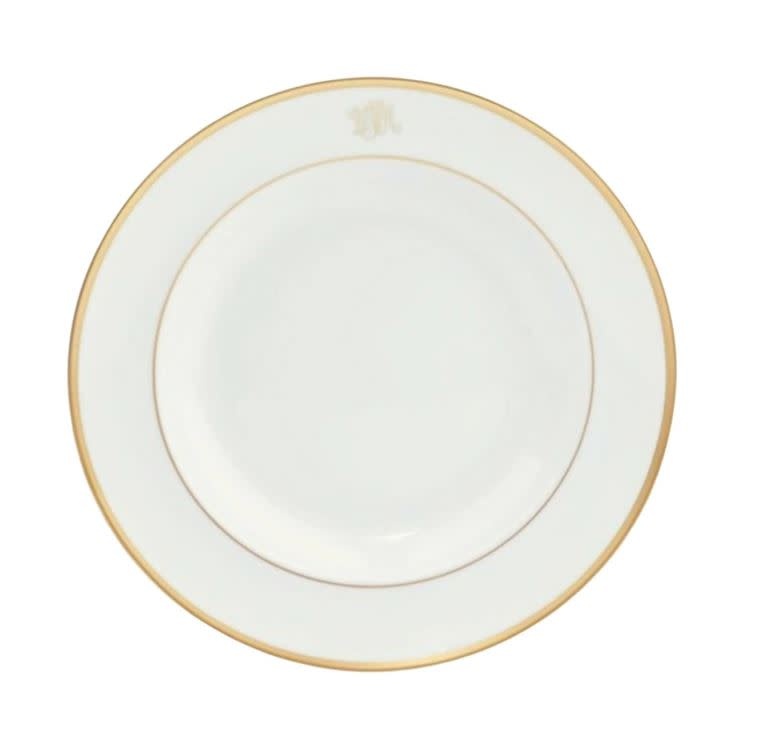 Signature Ultra-White Platinum Dinner Plate | 10.5in Monogrammed