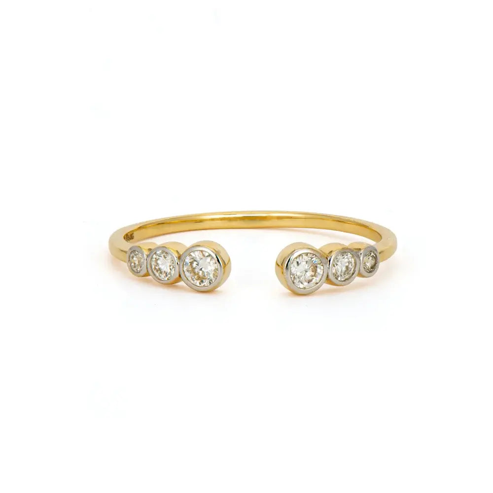 Graduated Open Diamond Bezel Ring | .22c S6.5 14k