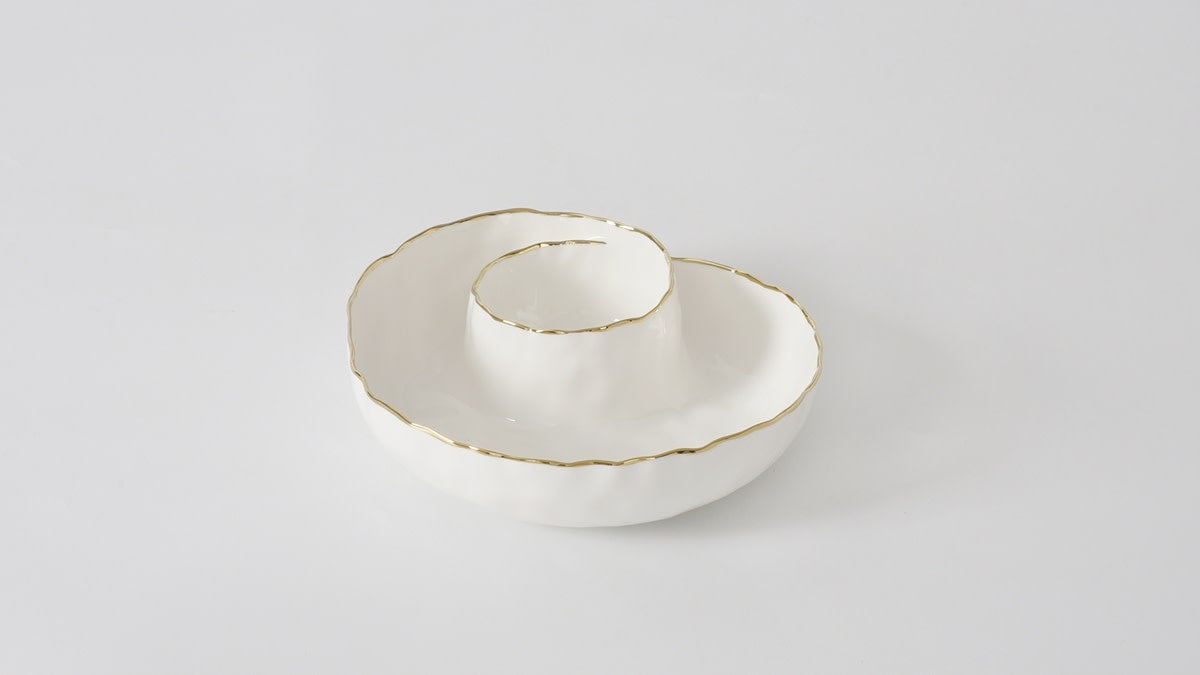 Porcelain + Gold Titanium Chip + Dip | 9x2in