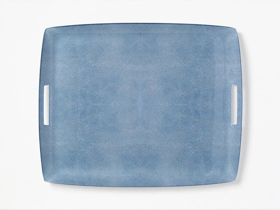 XL Acrylic Serving Tray With Handles| 21x17in Blue