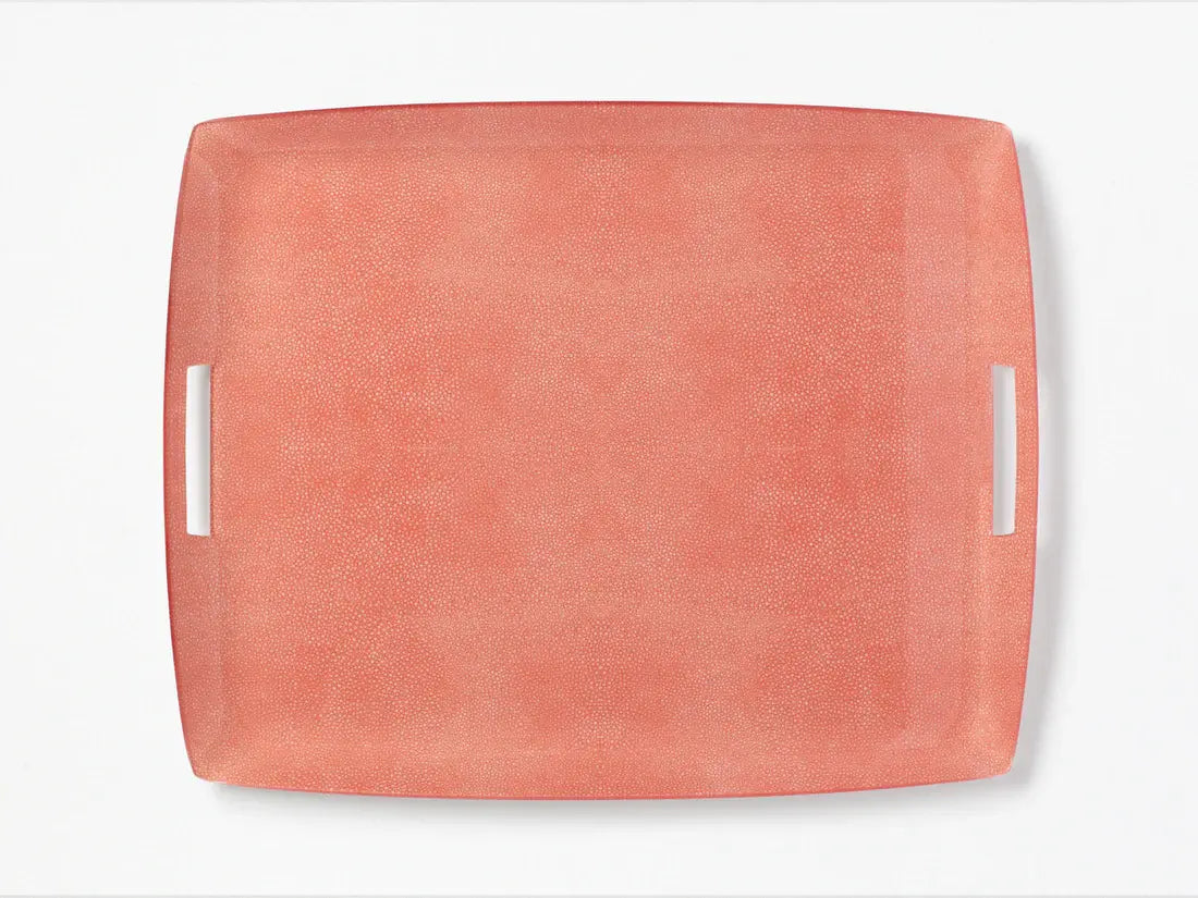XL Acrylic Serving Tray With Handles| 21x17in Coral
