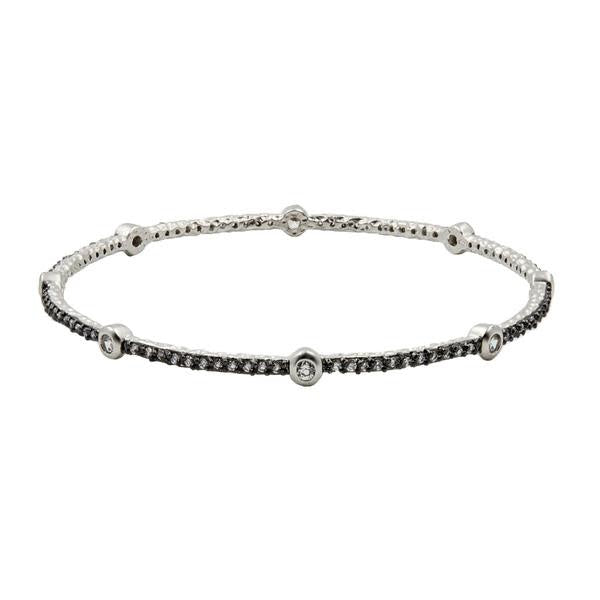 Single Bezel Slide Bangle Silver