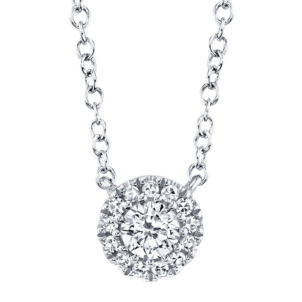 0.14Ct 14K WG Round Diamond Necklace
