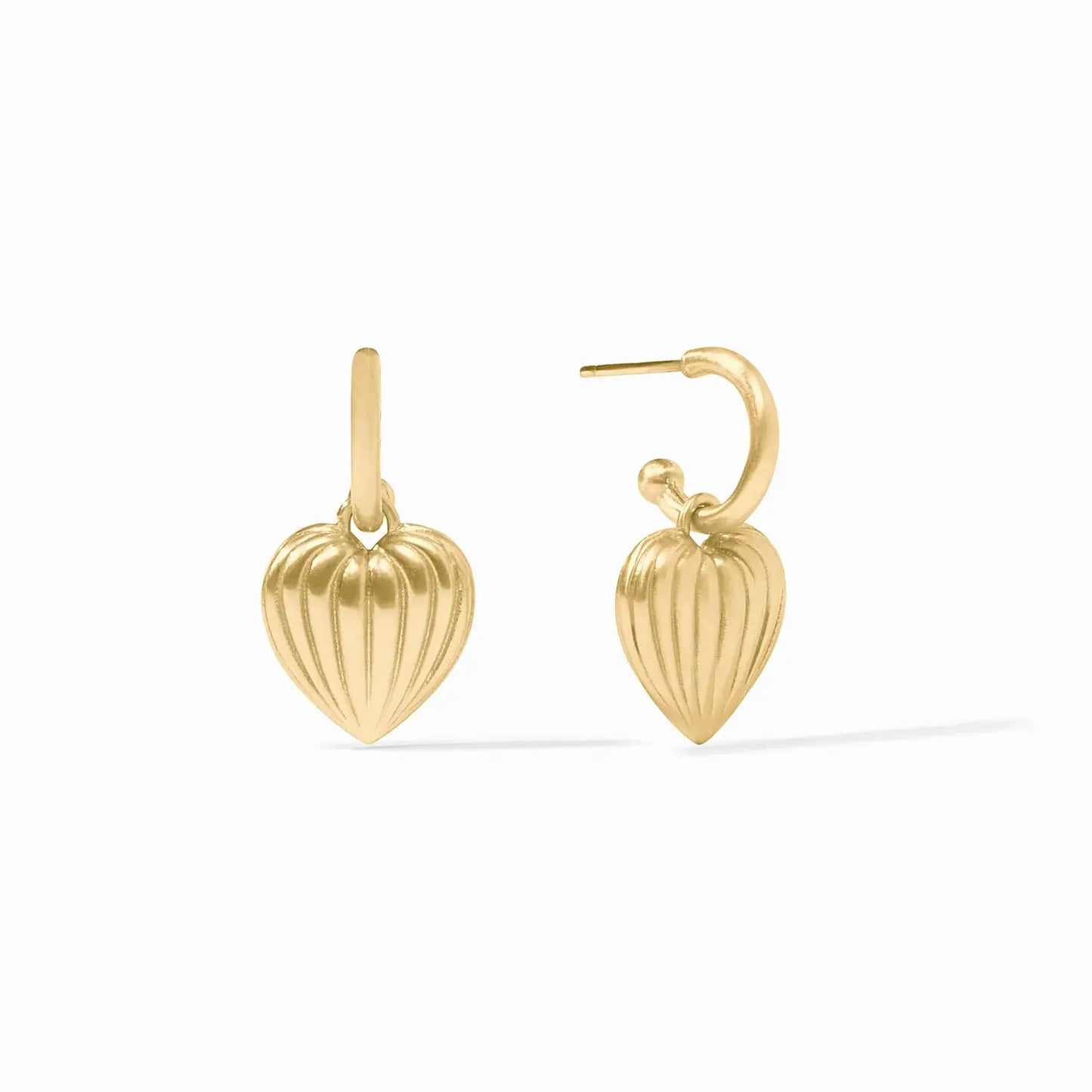 Puffy Heart Hoop + Charm Earrings | 1.1in