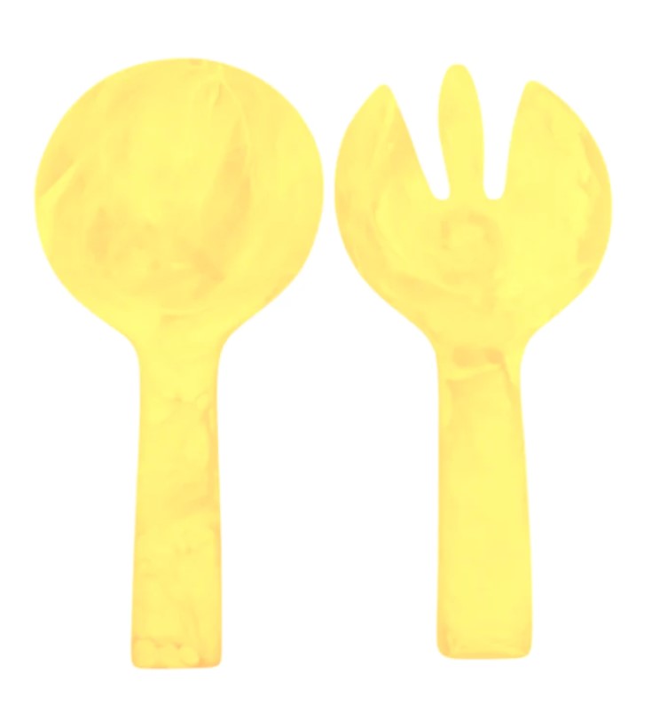 Resinware Handcrafted Salad Server Set | Jumbo 11.7in