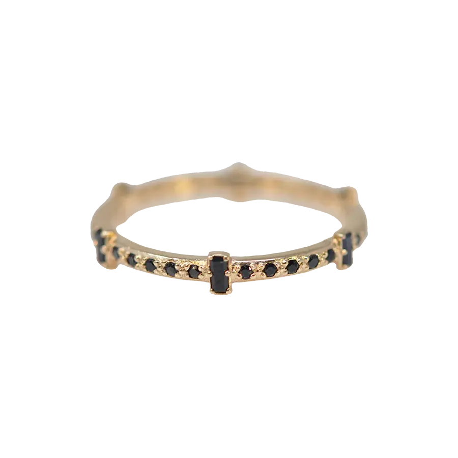 Armenta Black Sapphire Ring | 14k Rose Gold