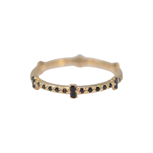 Armenta Black Sapphire Ring | 14k Rose Gold