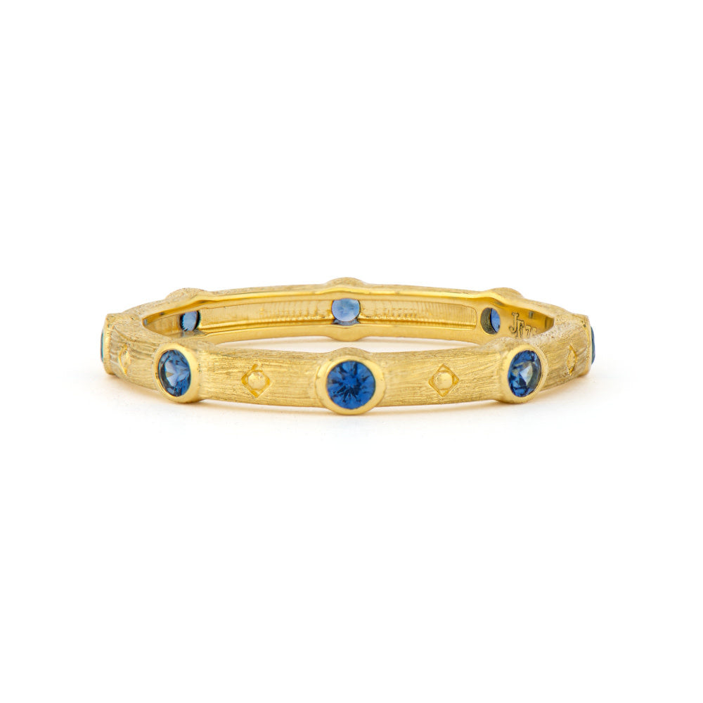 Provence Stacker Band Ring Blue Sapphire Yellow Gold