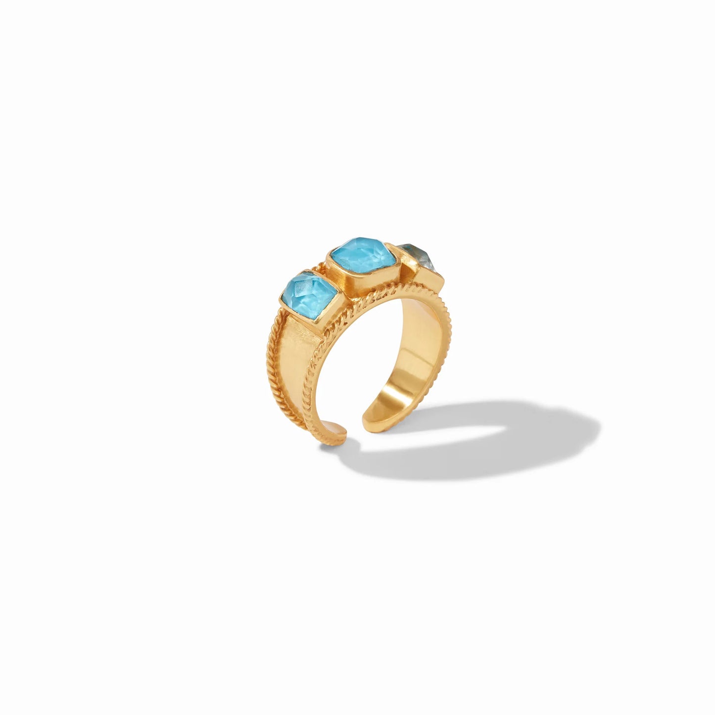 Savoy Ring Gold | Iridescent Pacific Blue Size 6/7