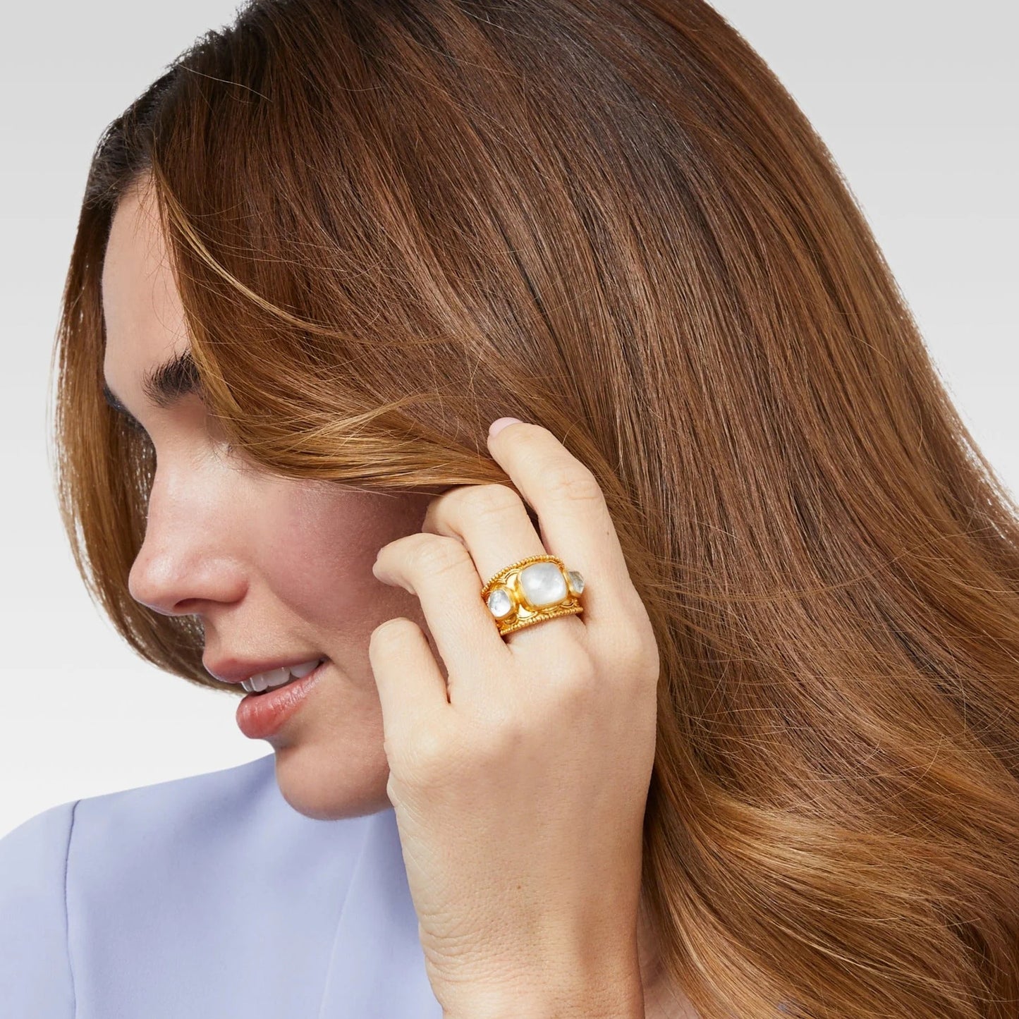 Trieste Statement Ring | Iridescent Peony Pink S7
