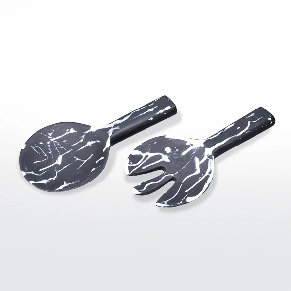 Resinware Handcrafted Salad Server Set | Jumbo 11.7in