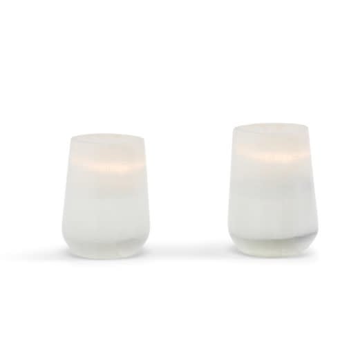Tear Drop Selenite Crystal Candle Holder S/2