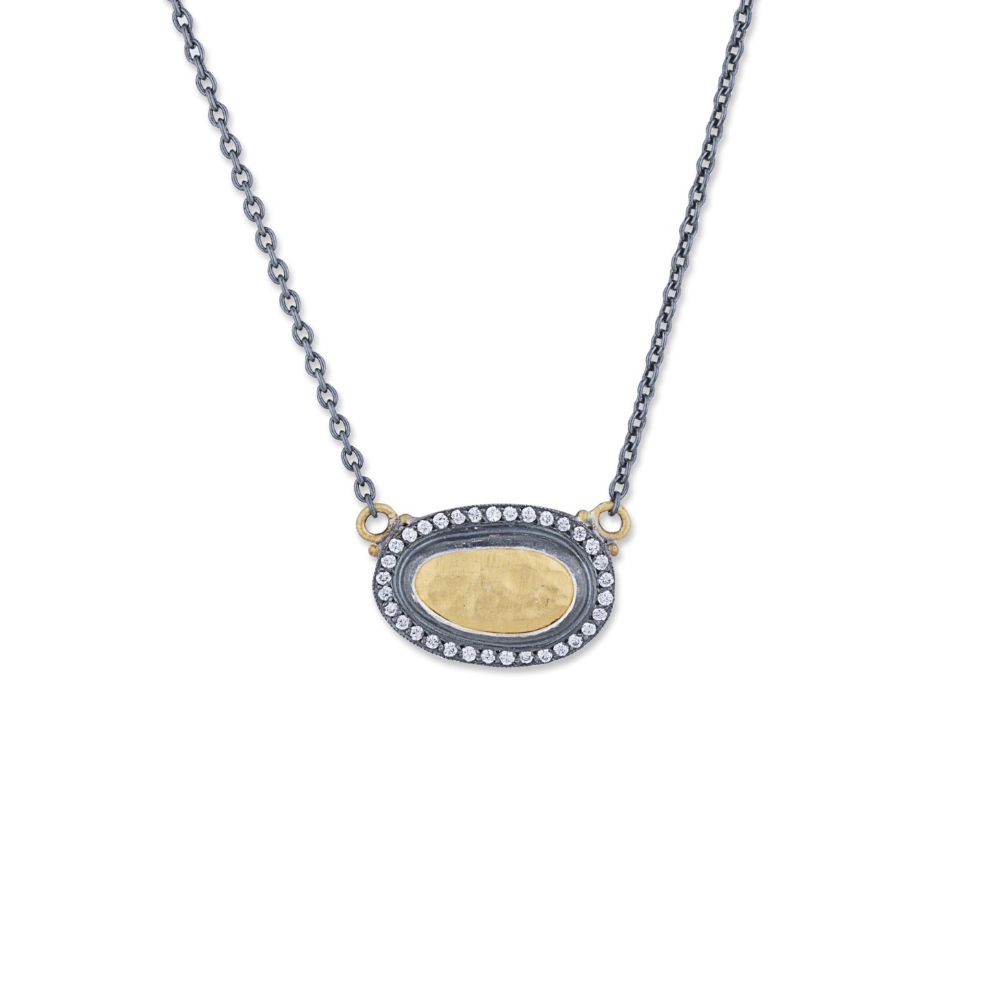 Gold & Silver Freeform Gold Dome Necklace