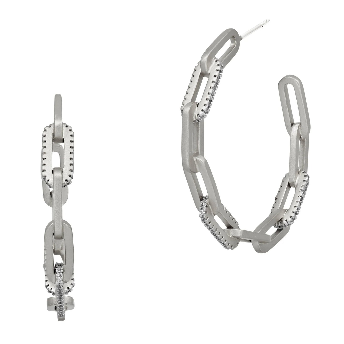 Coastal Chain Link Hoop Earring