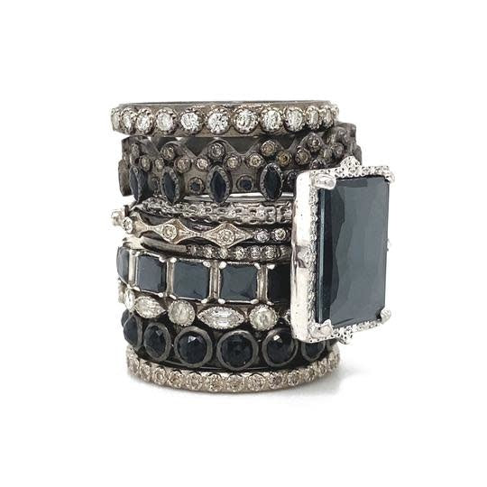 Grey Diamond Stack Band Ring