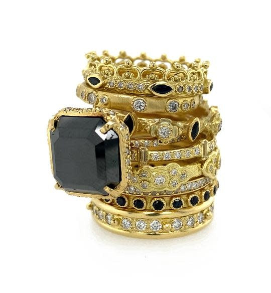 Sueno Black Sapphire Stack Ring