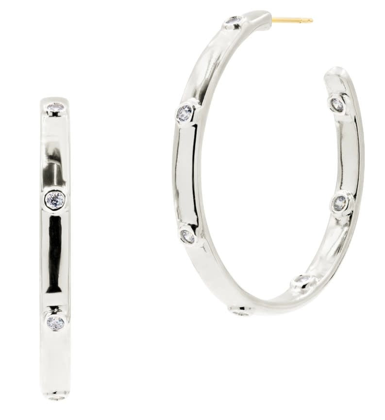 Large Silver Chunky Hoop Earrings