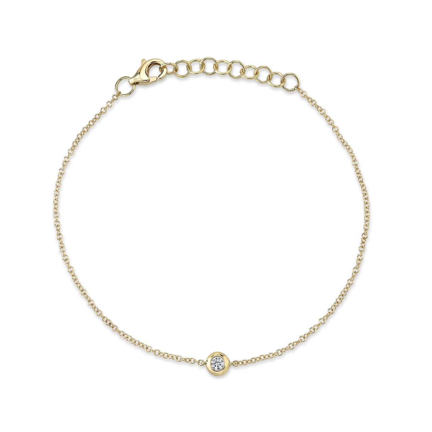 0.06Ct 14K YG Diamond Bezel Bracelet