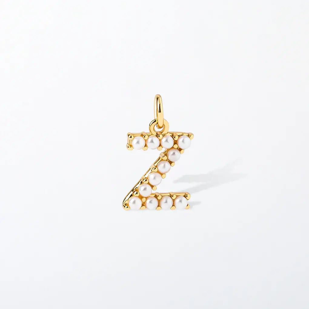 Pearl Initial Charm Pendant | Z