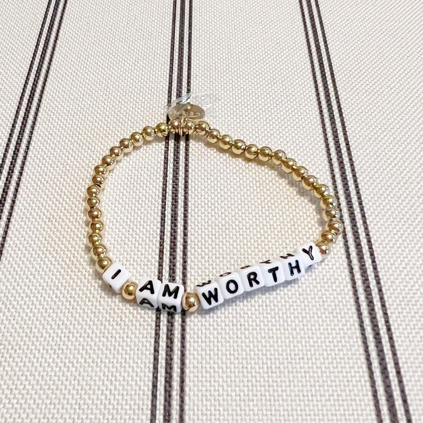 I Am Worthy Beaded Stretch Bracelet