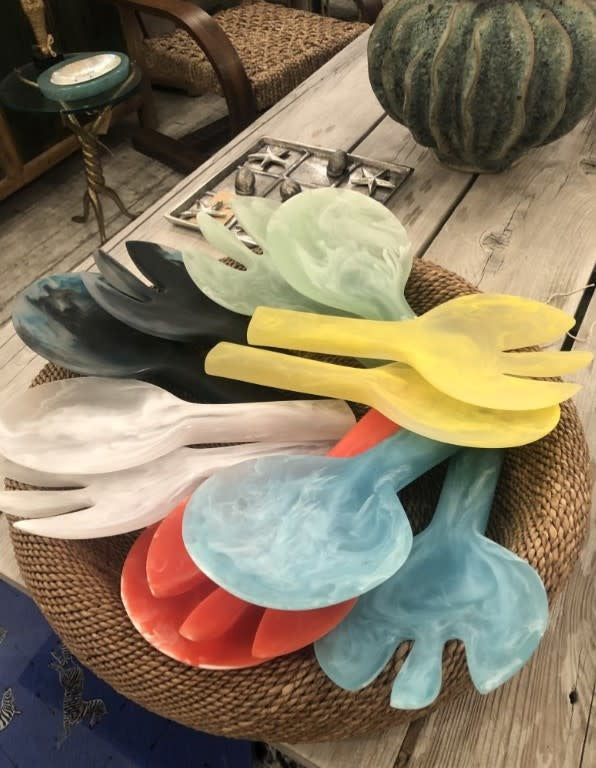 Resinware Handcrafted Salad Server Set | Jumbo 11.7in
