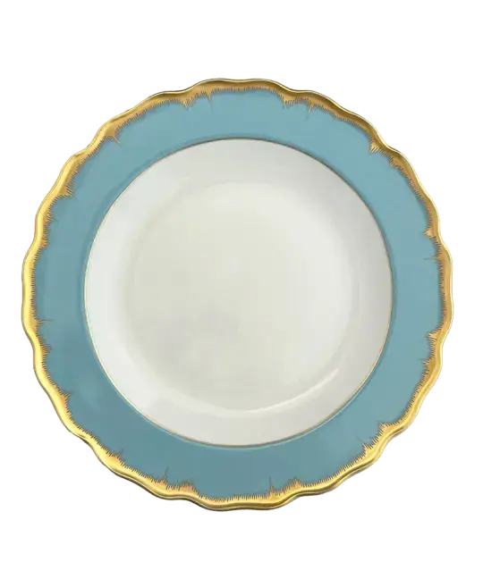 Mottahedeh Chelsea Feather Turquoise Dinner Plate | 10in