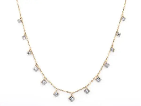 Lisse Dancing Diamonds Kite Necklace l 16 - 18in 18k YG