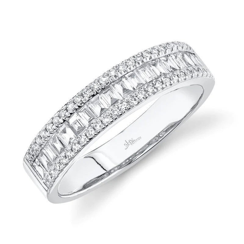 Diamond Baguette Band Ring | 14k White Gold .55c