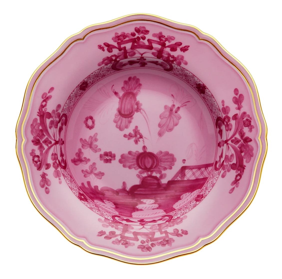 Ginori 1735 Oriente Italiano Soup Plate | Porpora Pink 9.5in