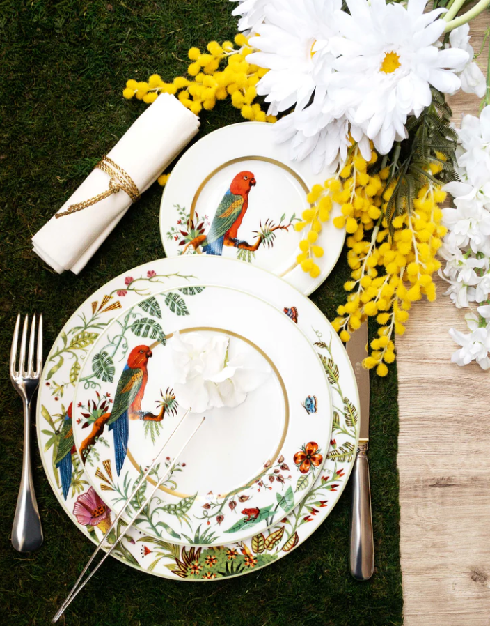 Haviland Alain Thomas Large Dinner Plate w/ Red Parrot | 11in