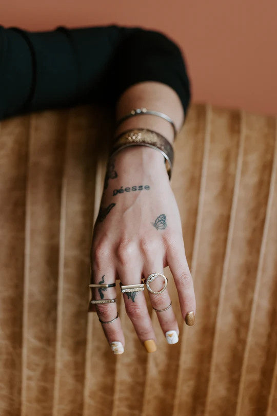 Slice Stacking Rings/Solid 18k gold + 2mm DIA