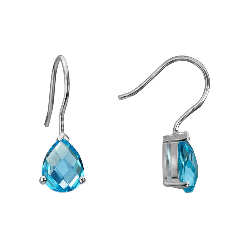Blue Topaz Pear Dangle Earring