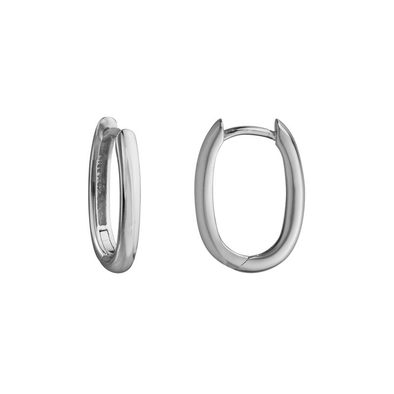 Oval Huggie Hoop Earring