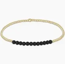 eNewton Gold Bliss Bead Bracelet | Faceted Onyx