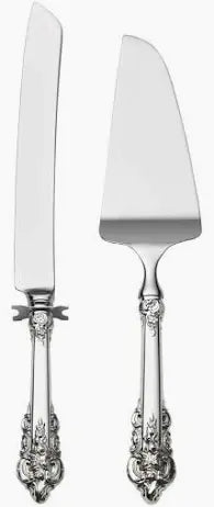Sterling Silver Cake Knife + Server Set | Grand Baroque
