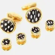 Brackish Bear Feather Cuff Links + Studs Set | Gold