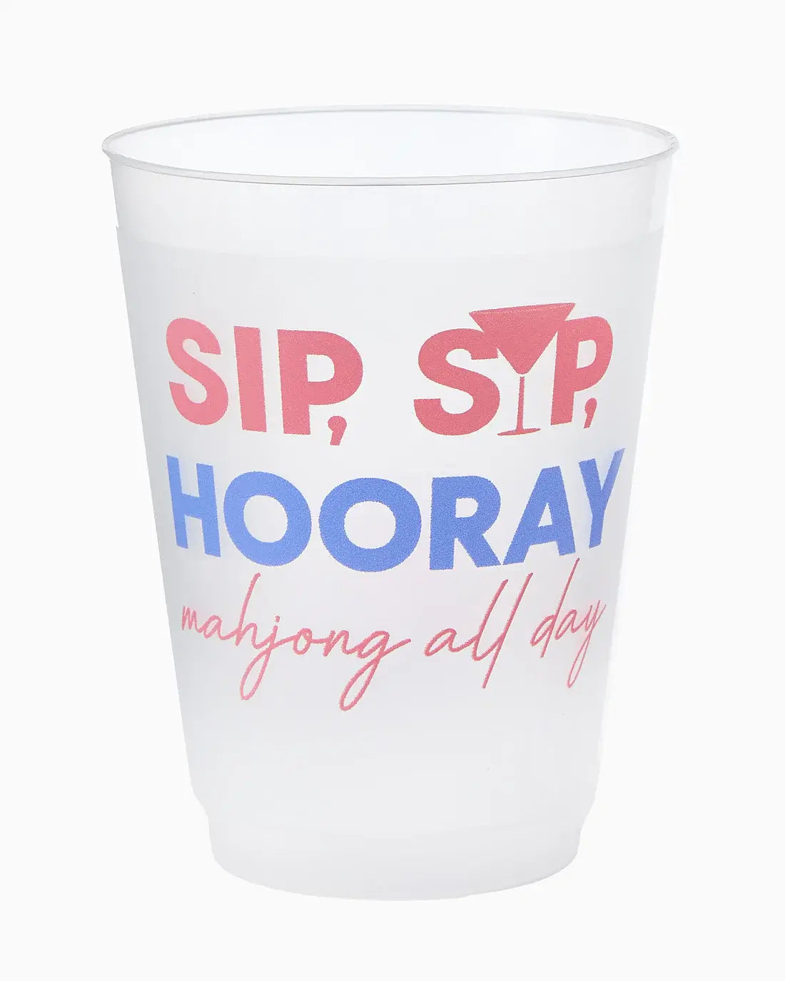 Sip Sip Hooray Mahjong Shatterproof Frost Flex Plastic Cups | Set of 10
