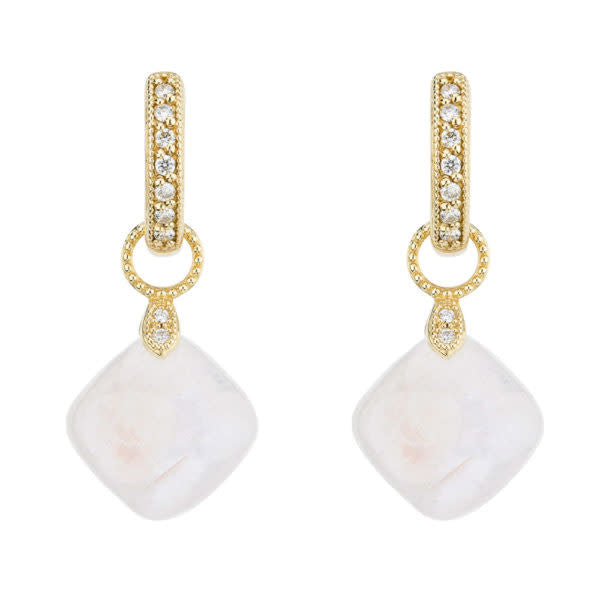 Small Cushion Moonstone Earring Charms