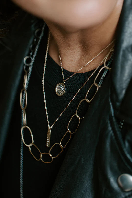Organic Black/Gold Chain Link Necklace