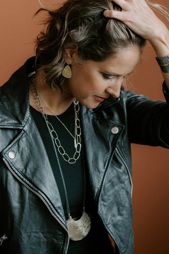 Organic Black/Gold Chain Link Necklace