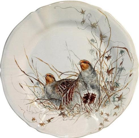 Gien Sologne Game Animals Dessert Plate | 9.25in Partridge