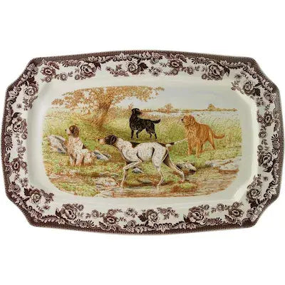 Spode Woodland Rectangular Platter | 17.5in All Dogs