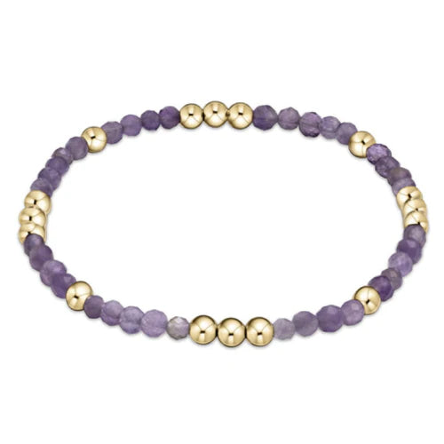 Worthy Pattern 3mm Bead Bracelet | Amethyst