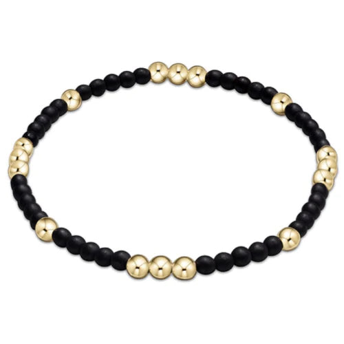 Worthy Pattern 3mm Bead Bracelet | Matte Onyx