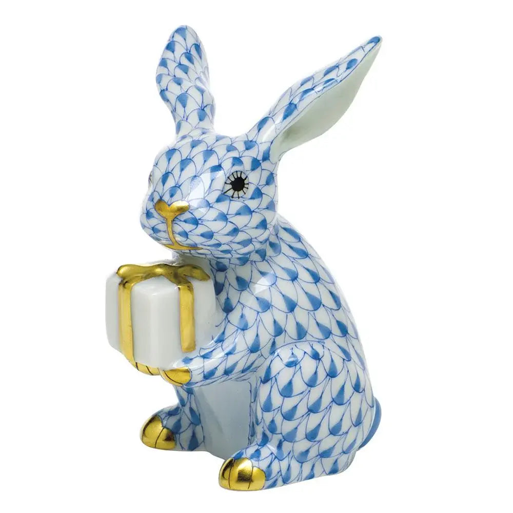 Herend Celebration Bunny | 3in Blue