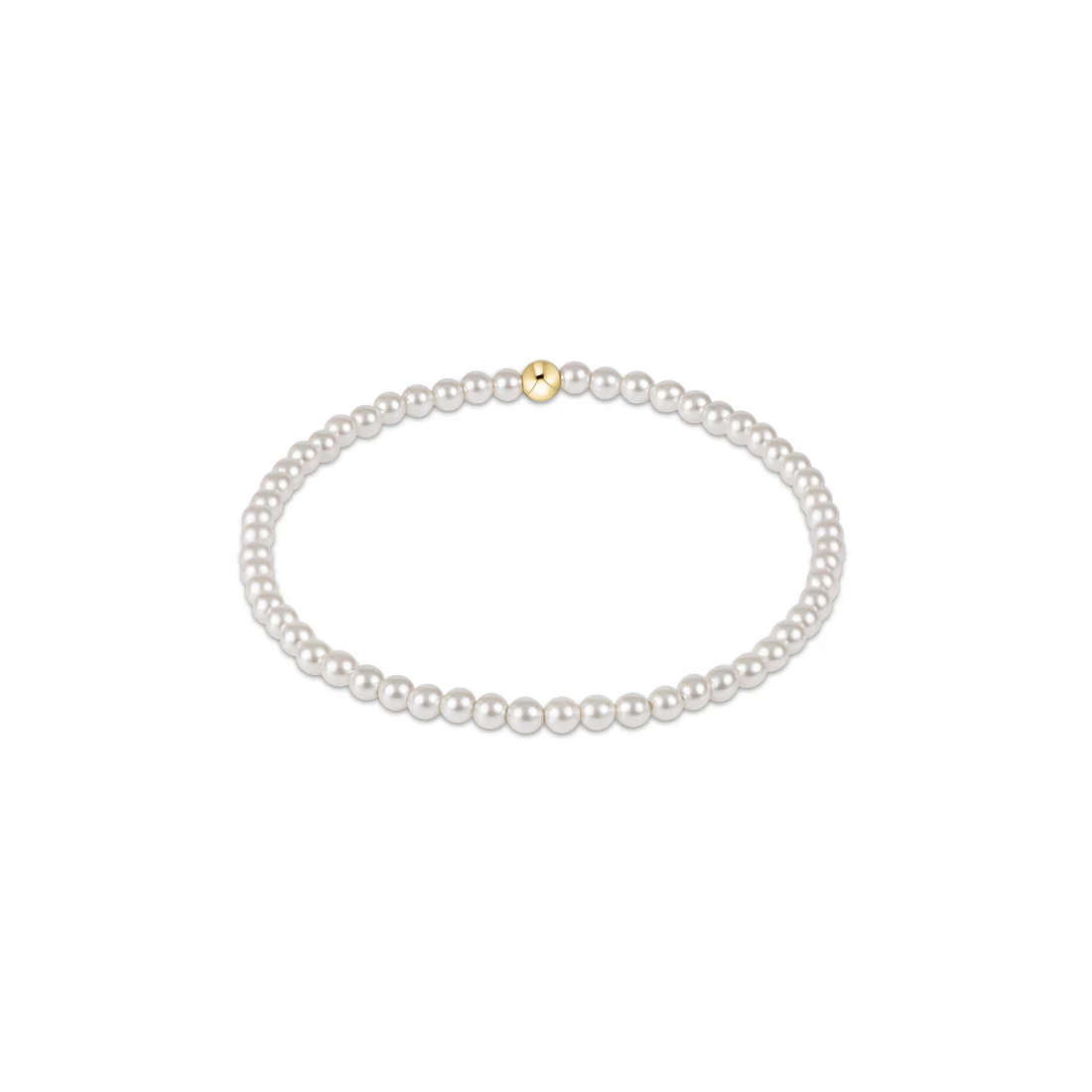 eNewton Classic Gold Pearl 3mm Bead Bracelet | 6.25in