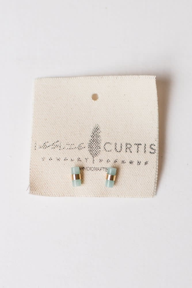 Tiffany Amazonite Barrel Studs
