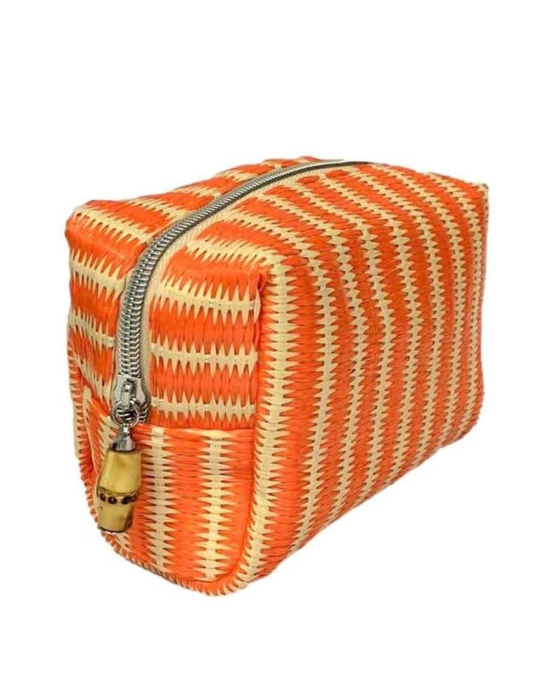 Mini On Board Cosmetic Bag | Tiki Straw Orange