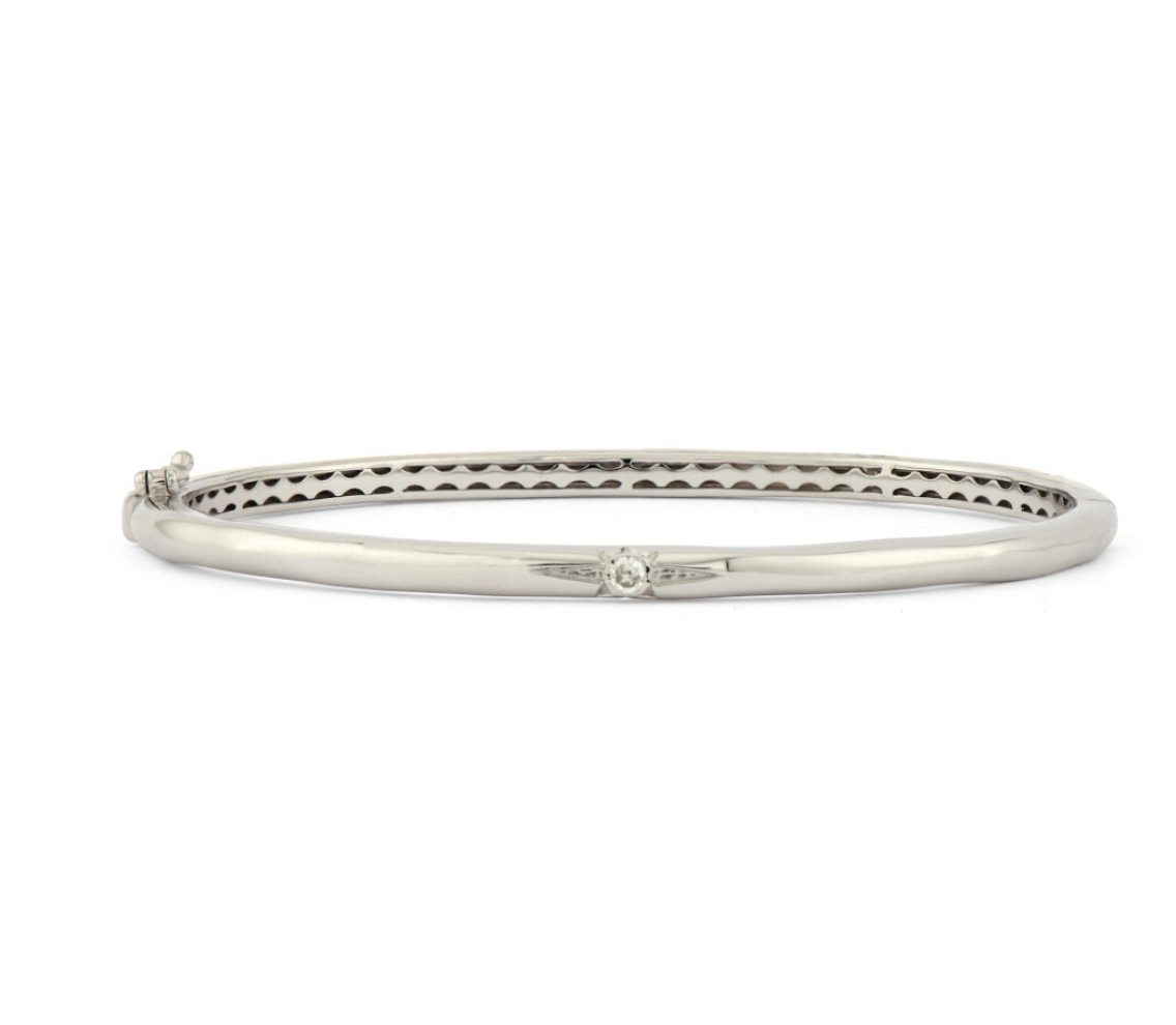 Starburst Diamond Bangle Bracelet | .34c 14k + 925